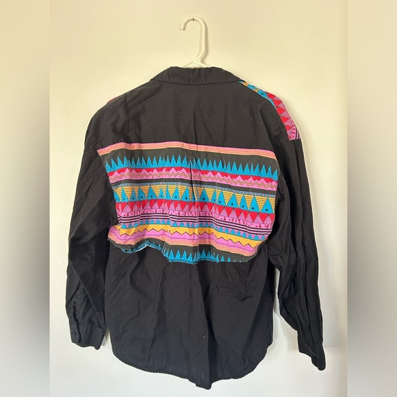 WRANGLER Frontier Series Top Button Down Western Aztec 80s Vintage Large - Picture 8 of 8
